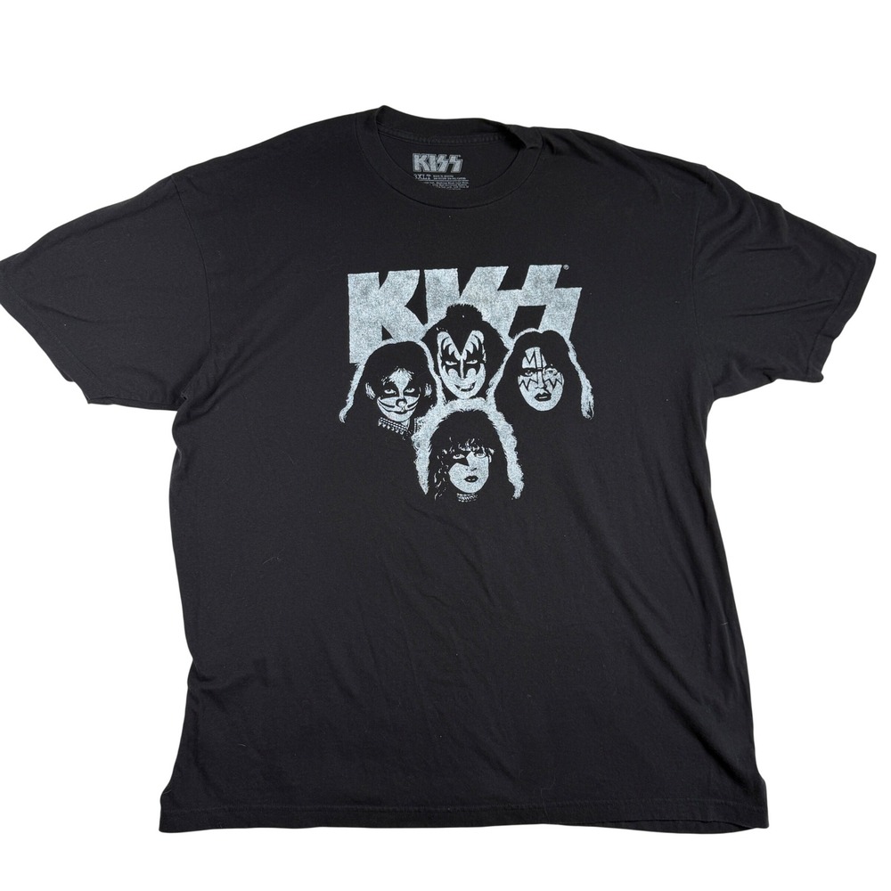 KISS‎ Band Graphic T-Shirt Mens 3XLT Black Short Sleeve Rock Metal Tee 2021